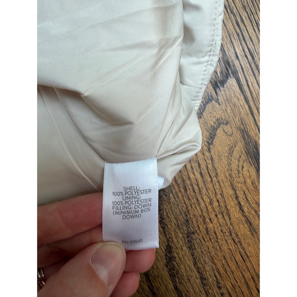 J. Jill Down Puffer Vest Off White Tan Down Filled Hooded Quiet Luxury Gorpcore - Picture 5 of 7